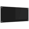 vidaXL Kuhinjski panel Črna 90 x 40 cm kaljeno steklo