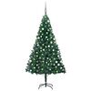vidaXL Umetna osvetljena novoletna jelka z bunkicami zelena 120 cm PVC