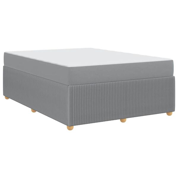 vidaXL Posteljni okvir z vzmetnico Svetlo siva 160 x 200 cm blago