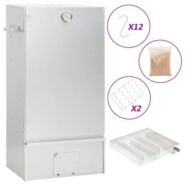 vidaXL Pečica za dimljenje z generatorjem hladnega dima pocink. jeklo