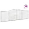 vidaXL Obokane gabion ko&scaron;are 9 kosov 400x30x120/140cm pocinkano železo