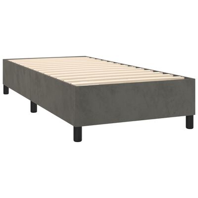 vidaXL Box spring postelja z vzmetnico temno siva 80x200 cm žamet