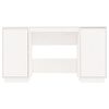 vidaXL Pisalna miza bela 140x50x75 cm trdna borovina