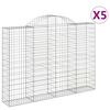 vidaXL Obokane gabion ko&scaron;are 5 kosov 200x30x140/160cm pocinkano železo