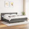vidaXL Box spring postelja z vzmetnico temno siva 200x200 cm blago