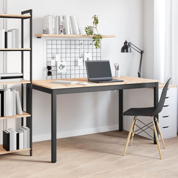 vidaXL Jedilna miza Naravna 140 x 80 x 75 cm Masivno borovo les