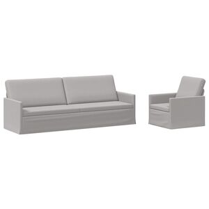 vidaXL Kavčna garnitura 2 pcs Oblačno siva Blago