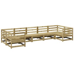 vidaXL Vrtna sedežna garnitura 7-delna impregnirana trdna borovina