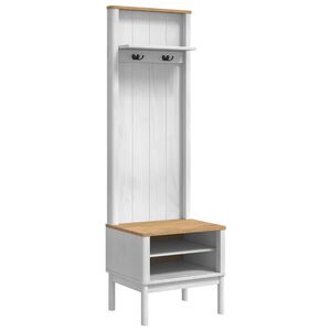 vidaXL Omara za hodnik FLORO Bela 50 x 40 x 158 cm Masivno borovo les