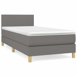 vidaXL Box spring postelja z vzmetnico temno siva 80x200 cm blago