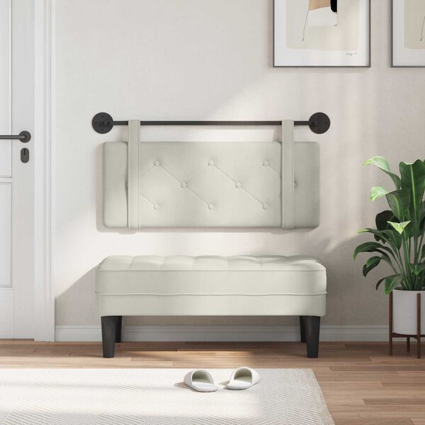 vidaXL Visoki naslon za glavo krema 110 x 55 x 5 cm Žamet