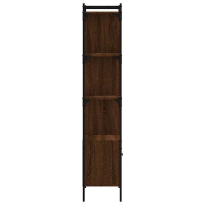 vidaXL Knjižna omara z vrati rjavi hrast 44,5x30x154,5 cm inž. les