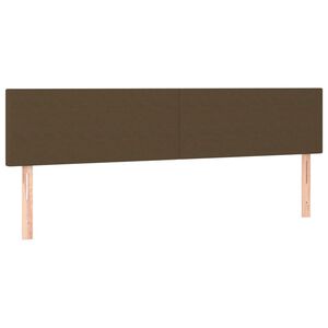 vidaXL Posteljno vzglavje temno rjava 180x5x78/88 cm blago