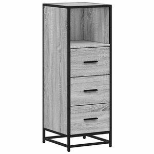 vidaXL Kopalni&scaron;ka omarica siva sonoma 35x37,5x100 cm inženirski les