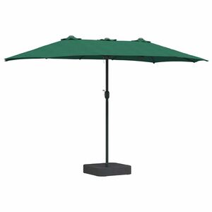 vidaXL Vrtni dežnik Zelena 385 x 209 x 244 cm Poliester in jeklo