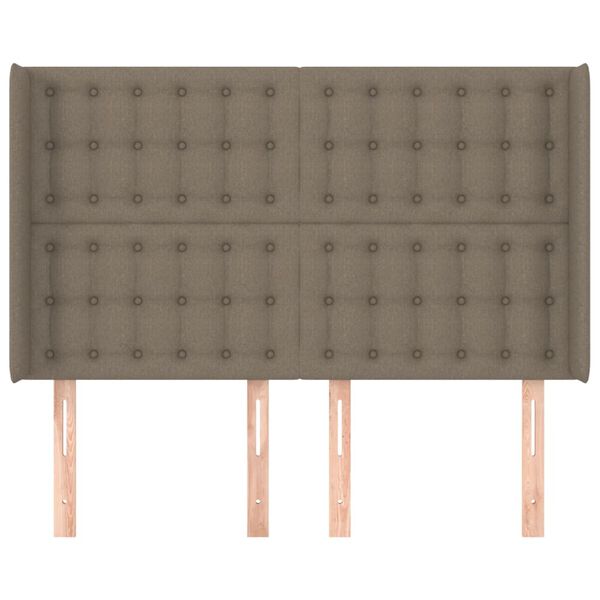 vidaXL Vzglavje z u&scaron;esi taupe 147x16x118/128 cm blago