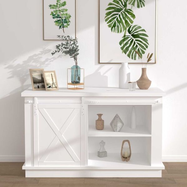 vidaXL Mini komplet za drsna vrata omare iz jekla bel 152 cm