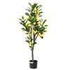vidaXL Umetno limonovo drevo 136 listov 120 cm zelena