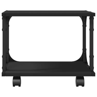 vidaXL Stojalo za tiskalnik 2-nadstropno črno 41x28x33,5 cm inž. les