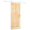 vidaXL Drsna vrata Naravna in bela 85 x 210 cm Masiven borov les