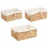 vidaXL Ko&scaron;are za shranjevanje 3 pcs Naravna 40 x 30 x 18 cm