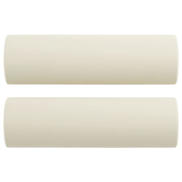 vidaXL Sedežna garnitura 3-delna z vzglavniki krem žamet