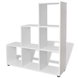 vidaXL Stopničasta knjižna omara/ razstavna polica 107 cm bela