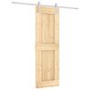 vidaXL Drsna vrata Naravna in bela 70 x 210 cm Masiven borov les