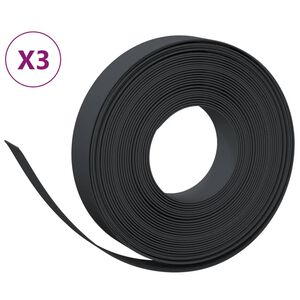 vidaXL Vrtna obroba 3 kosi črna 10 m 10 cm polietilen