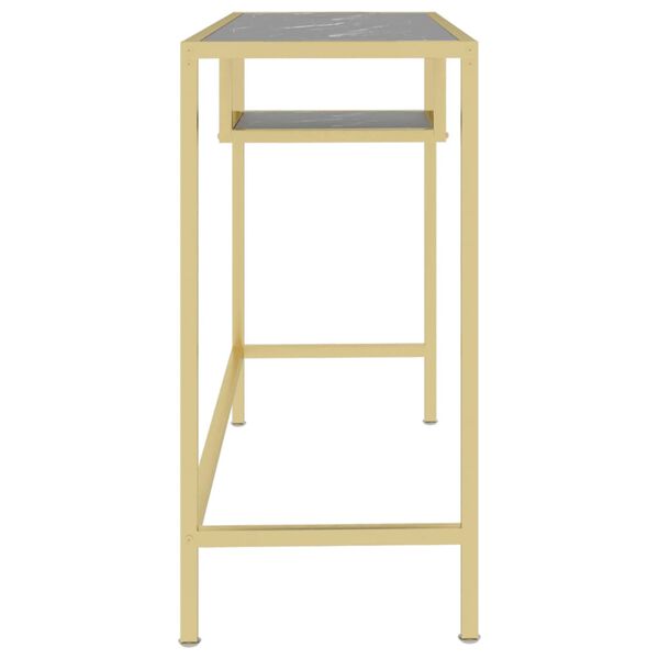 vidaXL Računalni&scaron;ka miza črn marmor 100x36x74 cm kaljeno steklo