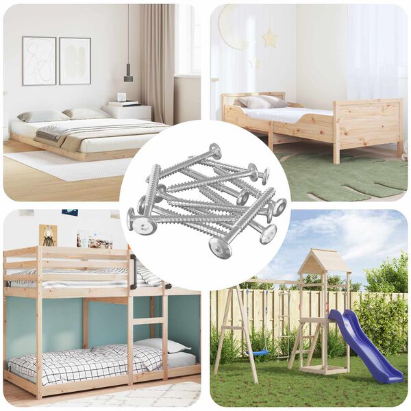 vidaXL Leseni vijaki 1350 pcs srebrna Jeklo