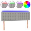 vidaXL LED posteljno vzglavje svetlo sivo 144x5x78/88 cm blago