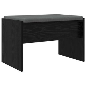 vidaXL Haldna klop z blazino Črna Orehovina 63 x 38 x 40 cm