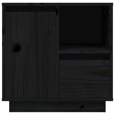 vidaXL Nočna omarica črna 50x34x50 cm trdna borovina