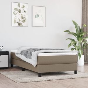 vidaXL Vzmetnica z žepkasto vzmetjo srednje trdote taupe 100x200x20 cm blago