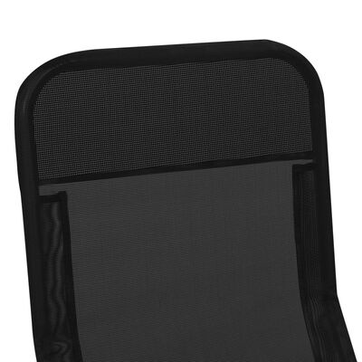 vidaXL Zložljivi ležalniki 2 kosa tekstil črne barve