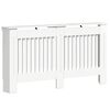 vidaXL Pokrov radiatorja Visok sijaj bela 152 x 19 x 81,5 cm