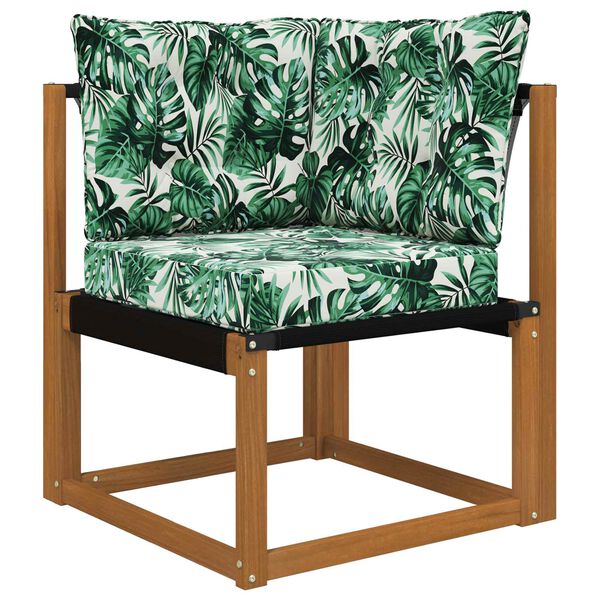 vidaXL Zunanja blazina za kavč 3 pcs Vzorec lista Poliester