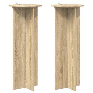 vidaXL Stojalo za rastline 2 kos Sonoma hrast &Oslash;40 x 100 cm