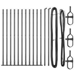 vidaXL Ograjni stebri 13 pcs Siva Ø32mm 150 cm Pocinkano jeklo