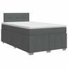 vidaXL Postelja boxspring z vzmetnico Temno siva 120 x 190 cm Blago
