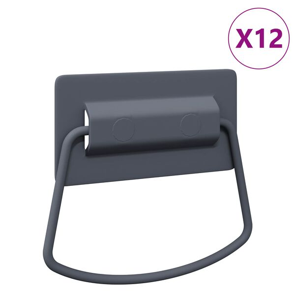 vidaXL Ročaji za kabinete 12 pcs Antracit 85 x 45 mm Kovina