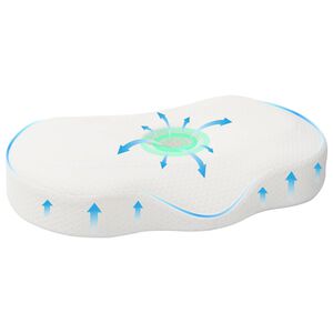 vidaXL Blazina za vrat Enobarvna Bela 53 x 35 x 11 cm Spominska pena