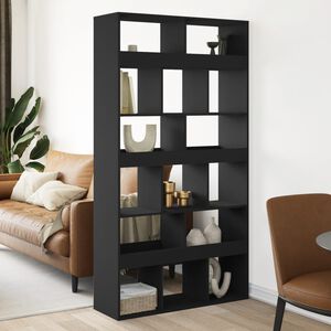 vidaXL Pregrada za prostor črna 100x33x187,5 cm inženirski les