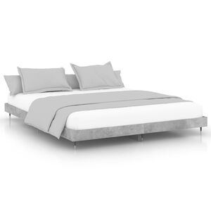 vidaXL Posteljni okvir betonsko siv 200x200 cm inženirski les