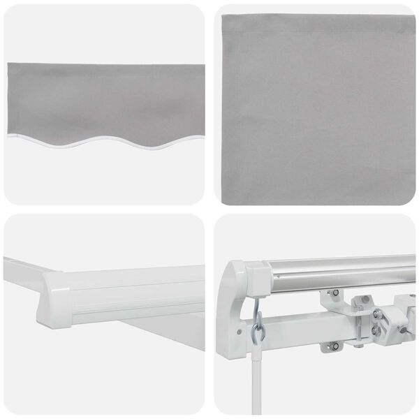 vidaXL Retraktilna tenda Svetlo siva 400 × 300 cm Poliester