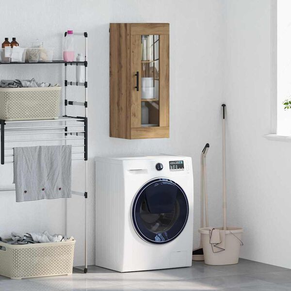 vidaXL Stenska omara Umetni hrast 34,5 x 34 x 90 cm