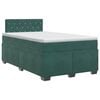 vidaXL Postelja boxspring z vzmetnico Temno zelena 120 x 200 cm Žamet