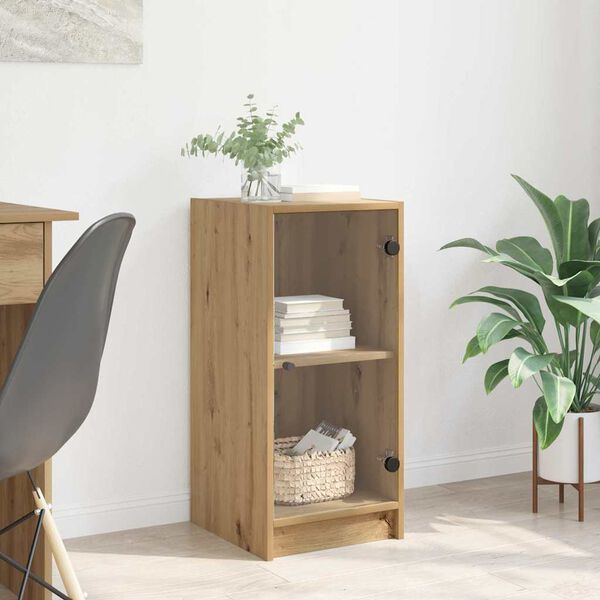 vidaXL Strani šal artisan hrast 35 x 37 x 76 cm Konstruiran les