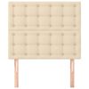 vidaXL Vzglavje postelje kremne barve 90x5x118/128 cm blago